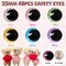 96pcs 25mm 3D Glitter Safety Eyes with Washers – Moon-Shaped Amigurumi Eyes for Crochet Animals, Dolls, Plush Toys & DIY Craft Making (Gift for Crochet Lovers)